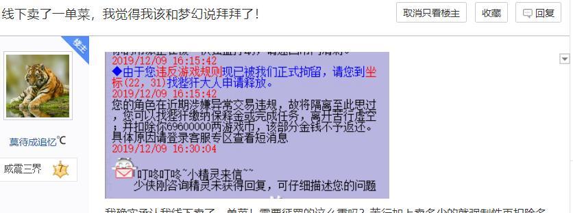 《梦幻西游电脑版上线提示错误》（探索游戏中的技术问题及解决方案）
